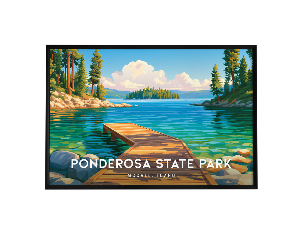 Ponderosa State Park Landscape Poster | McCall, Idaho Vacation Wall Art — framed wall art, 24x36 in
