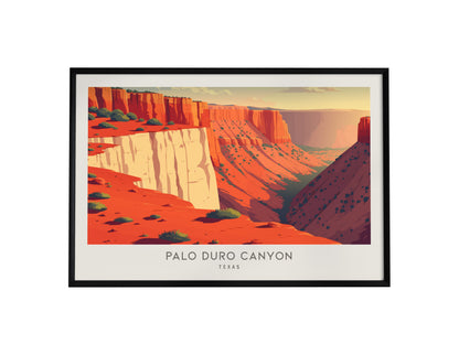 Palo Duro Canyon Landscape Matte Border Poster | Texas Vacation Wall Art — framed wall art, 24x36 in