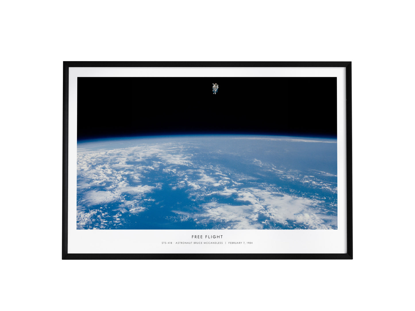 Free Flight Landscape Poster | Sts-41b · Astronaut Bruce Mccandless | STS-41B Astronaut Bruce McCandless NASA Space Photograp