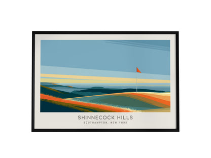 Shinnecock Hills Landscape Matte Border Poster | Southampton, New York Golf Course Print & Framed or Unframed Golfer Gift — f