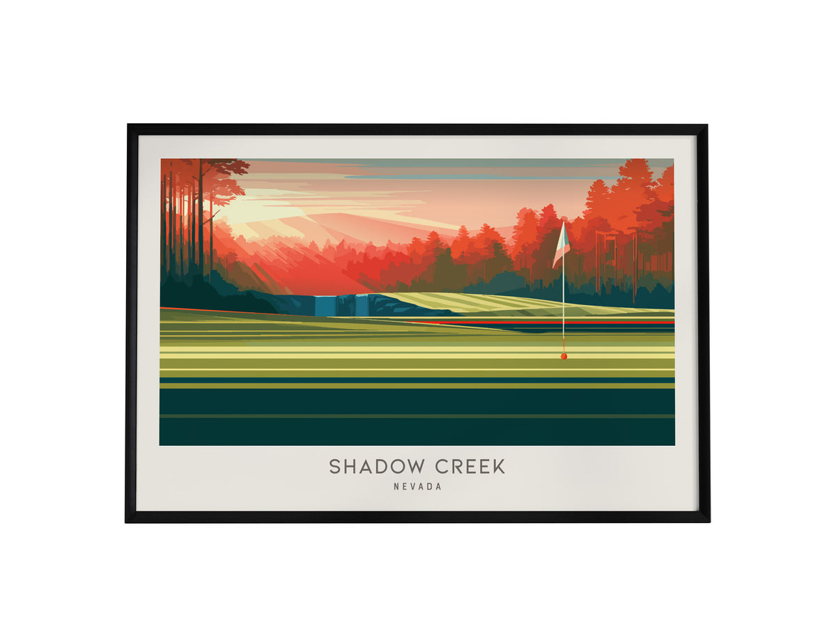 Shadow Creek Landscape Matte Border Poster | Nevada Framed or Unframed Golf Course Print — framed wall art, 24x36 in