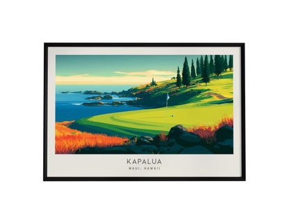 Kapalua Landscape Matte Border Poster | Maui, Hawaii Travel Wall Art — framed wall art, 24x36 in