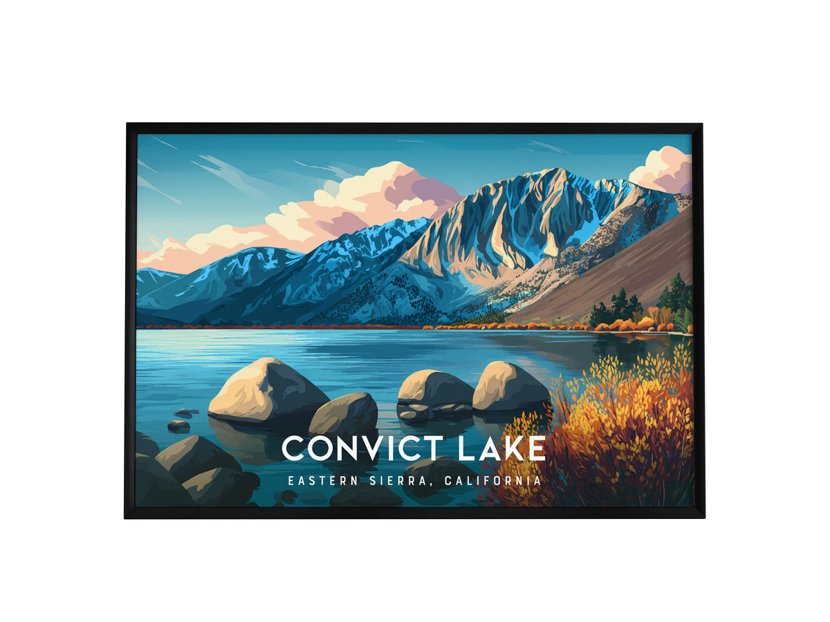 Convict Lake Landscape, Eastern Sierra, California Poster | Framed or Unframed Alpine Art Print — framed wall art, 24x36 in