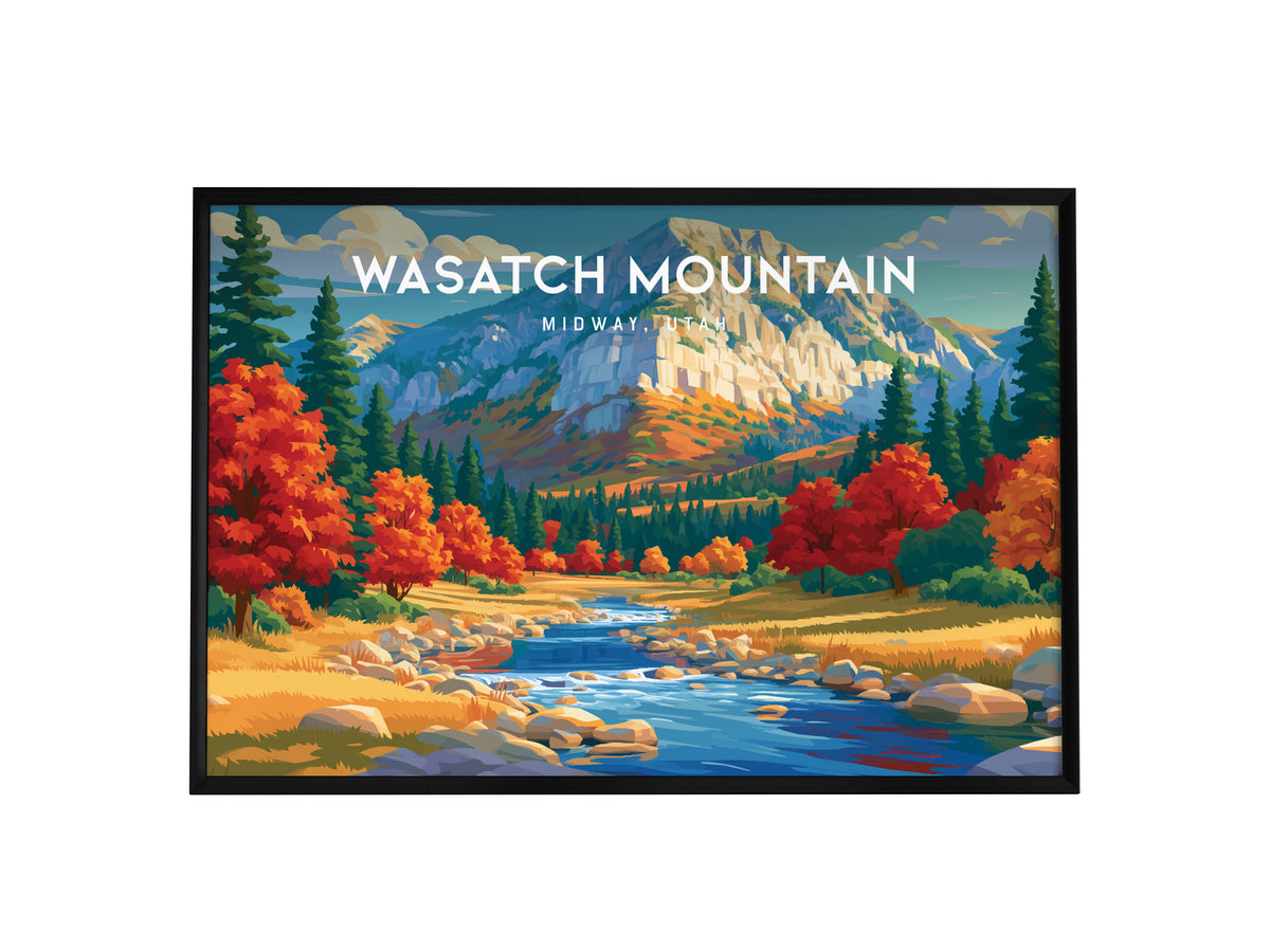 Wasatch Mountain Landscape, Midway, Utah Poster | Alpine Valley Framed or Unframed Wall Art — framed wall art, 24x36 in