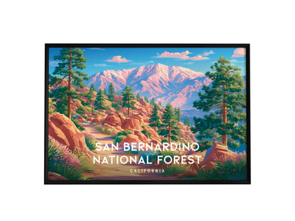San Bernardino National Forest Landscape Poster | California Travel Wall Art — framed wall art, 24x36 in
