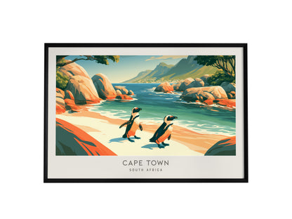 Cape Town Landscape Matte Border Poster | South Africa Vacation Wall Art — framed wall art, 24x36 in