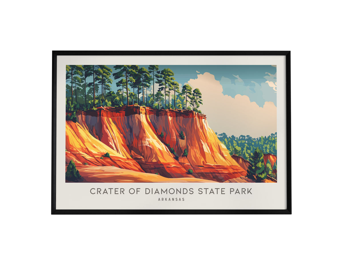 Crater of Diamonds State Park Landscape Matte Border Poster | Arkansas Travel Gift Framed or Unframed — framed wall art, 24x3