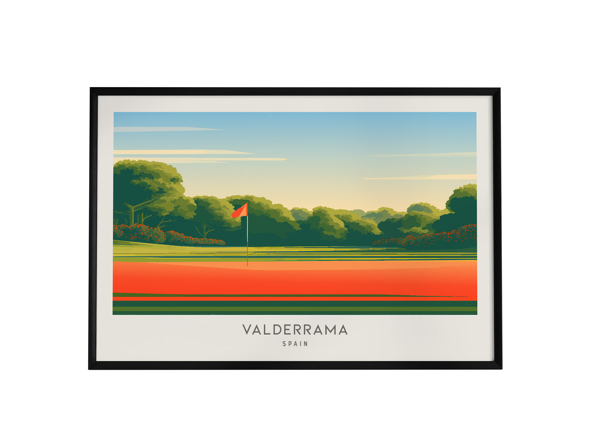 Valderrama Landscape Matte Border Poster | Spain Links Poster & Country Club Decor — framed wall art, 24x36 in