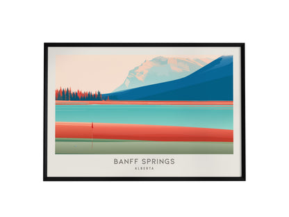 Banff Springs Landscape Matte Border Poster | Alberta Travel Wall Art — framed wall art, 24x36 in