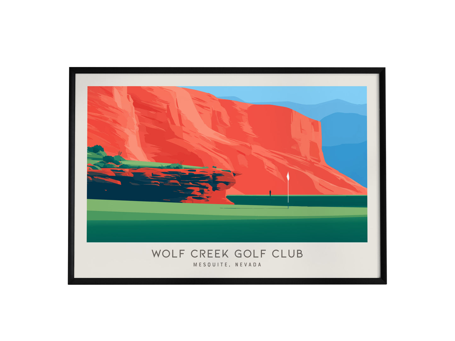 Wolf Creek Golf Club Landscape Matte Border Poster | Mesquite, Nevada Country Club Decor Golf Wall Art — framed wall art, 24x