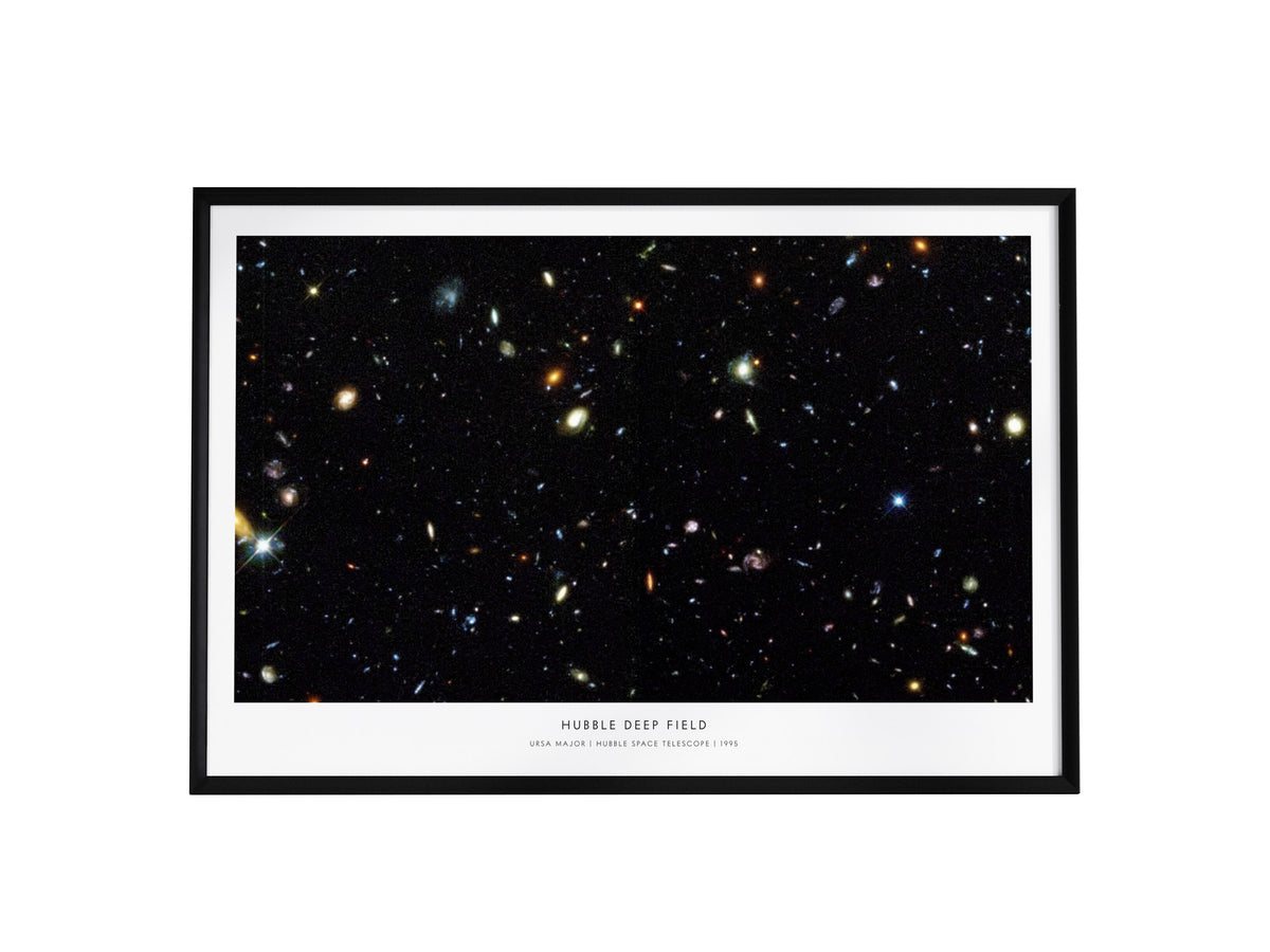 Hubble Deep Field Landscape Poster | Ursa Major NASA Astronomy Print Space Photography Wall Art — framed wall art, 24x36 in
