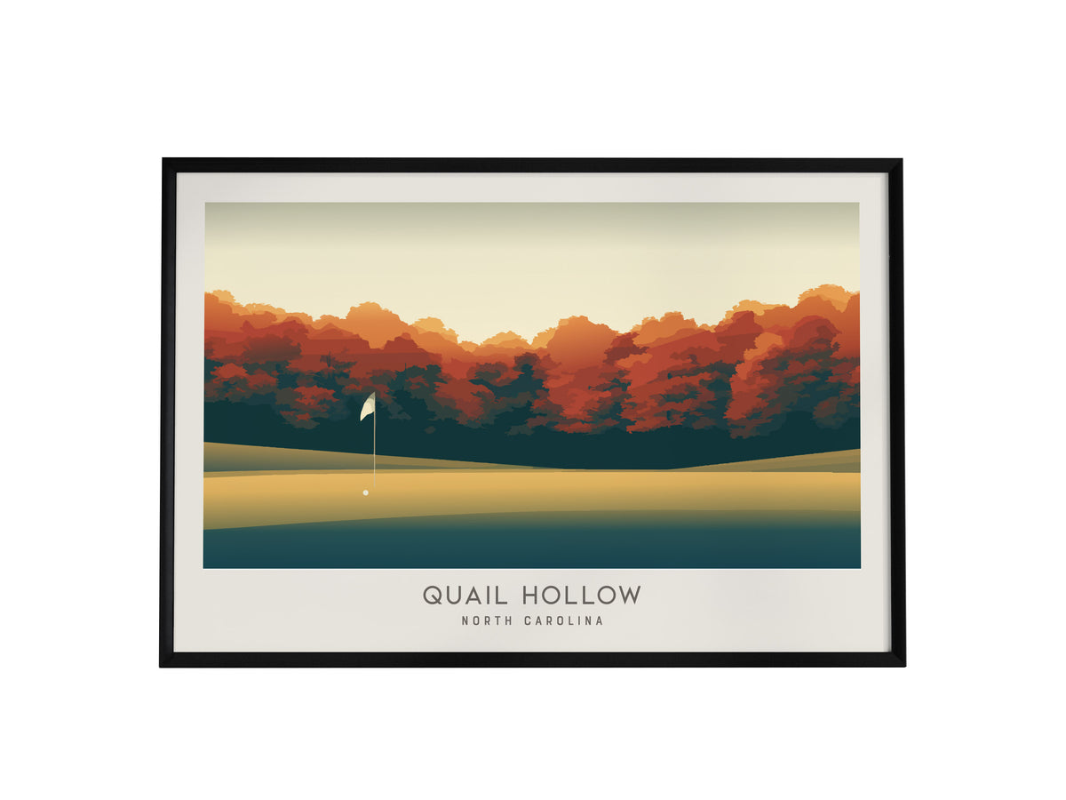 Quail Hollow Landscape Matte Border Poster | North Carolina Travel Wall Art — framed wall art, 24x36 in