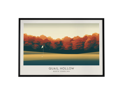 Quail Hollow Landscape Matte Border Poster | North Carolina Travel Wall Art — framed wall art, 24x36 in