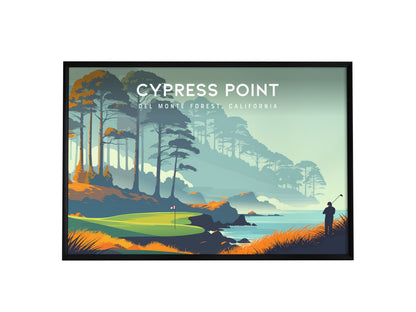 Cypress Point Landscape Poster | Del Monte Forest, California Golf Wall Art Framed or Unframed — framed wall art, 24x36 in
