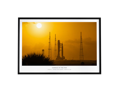 Sunrise At the Pad Landscape Poster | NASA Artemis II · Kennedy Space Center Space Photography Wall Art — framed wall art, 24