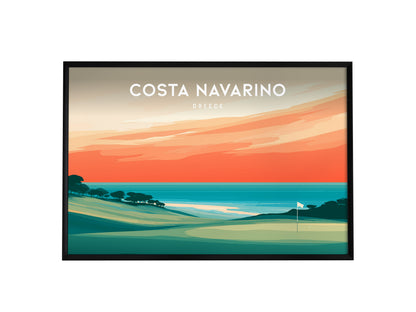 Costa Navarino Landscape Poster | Greece Seaside Golf Course Framed or Unframed Wall Art — framed wall art, 24x36 in