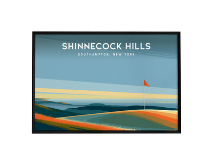 Shinnecock Hills Landscape Poster | Southampton, New York Golfer Gift & Links Poster Wall Art — framed wall art, 24x36 in