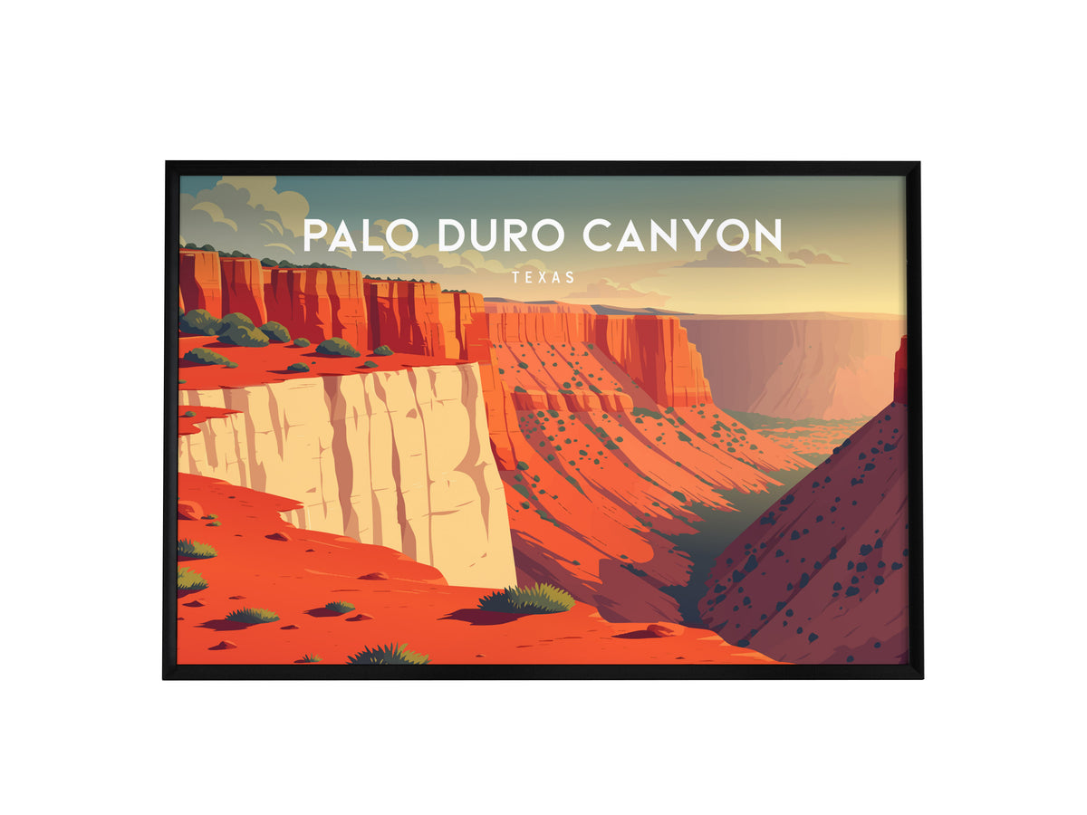 Palo Duro Canyon, Texas Landscape Poster | Framed or Unframed Canyon Wall Art — framed wall art, 24x36 in