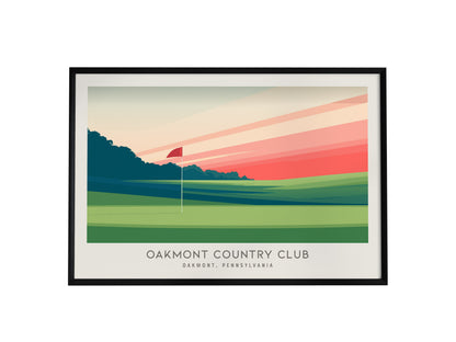 Oakmont Country Club Landscape Matte Border Poster | Oakmont, Pennsylvania Golf Wall Art — framed wall art, 24x36 in