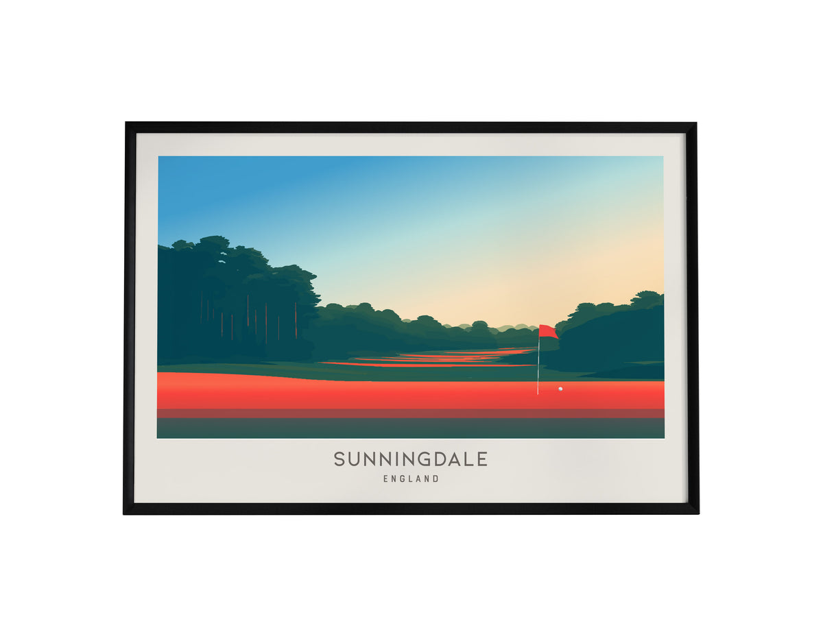 Sunningdale Landscape Matte Border Poster | England Travel Wall Art — framed wall art, 24x36 in