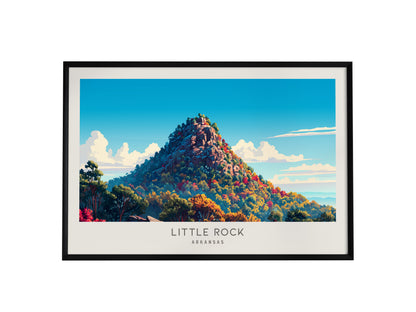Little Rock Landscape Matte Border Poster | Arkansas Travel Wall Art — framed wall art, 24x36 in