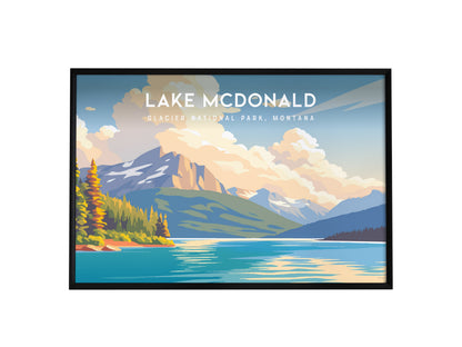 Lake McDonald Landscape Poster | Glacier National Park, Montana Framed or Unframed Wall Art — framed wall art, 24x36 in