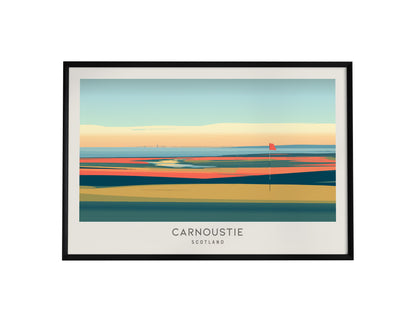 Carnoustie Landscape Matte Border Poster | Scotland Golf Course Print Travel Wall Art — framed wall art, 24x36 in