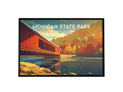 Mohican State Park Landscape Poster | Loudonville, Ohio Framed or Unframed Forest Wall Art — framed wall art, 24x36 in