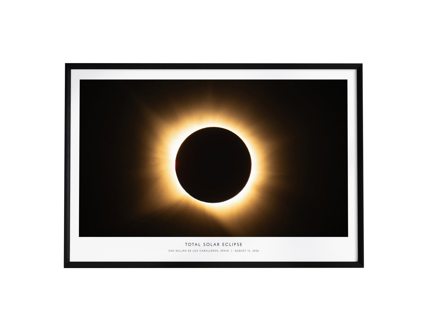 Total Solar Eclipse Landscape Poster | NASA Astronomy Print San Millán De Los Caballeros, Spain Wall Art — framed wall art, 2