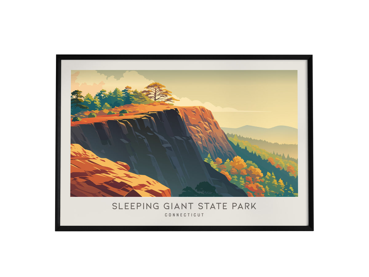 Sleeping Giant State Park Landscape Matte Border Poster | Connecticut Framed or Unframed Destination Print — framed wall art