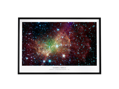 Dumbbell Nebula Landscape Poster | Messier 27 NASA Space Photography Astronomy Print — framed wall art, 24x36 in