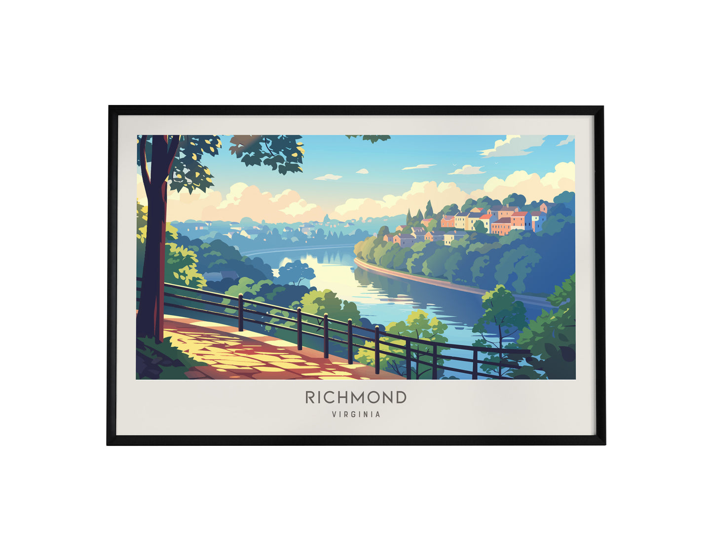 Richmond Landscape Matte Border Poster | Virginia Travel Wall Art — framed wall art, 24x36 in