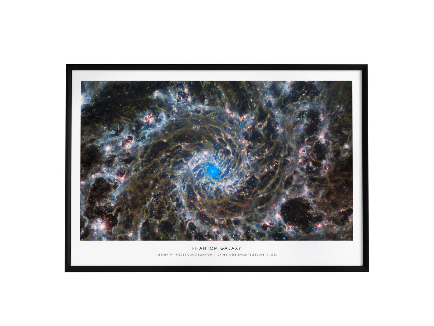 PHANTOM GALAXY Landscape Poster | NASA Space Photography Wall Art — framed wall art, 24x36 in
