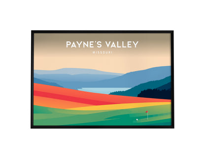 Payne's Valley Landscape Poster | Missouri Country Club Decor & Golf Course Print Wall Art — framed wall art, 24x36 in