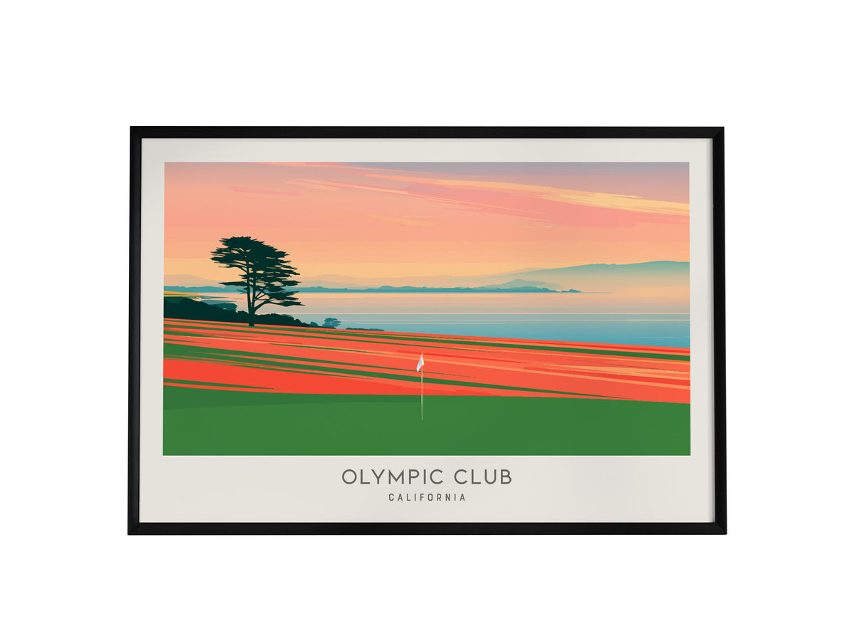 Olympic Club Landscape Matte Border Poster | California Golf Wall Art & Framed or Unframed — framed wall art, 24x36 in