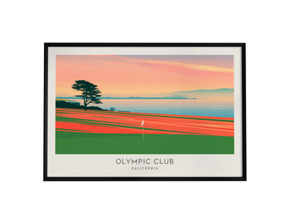 Olympic Club Landscape Matte Border Poster | California Golf Wall Art & Framed or Unframed — framed wall art, 24x36 in