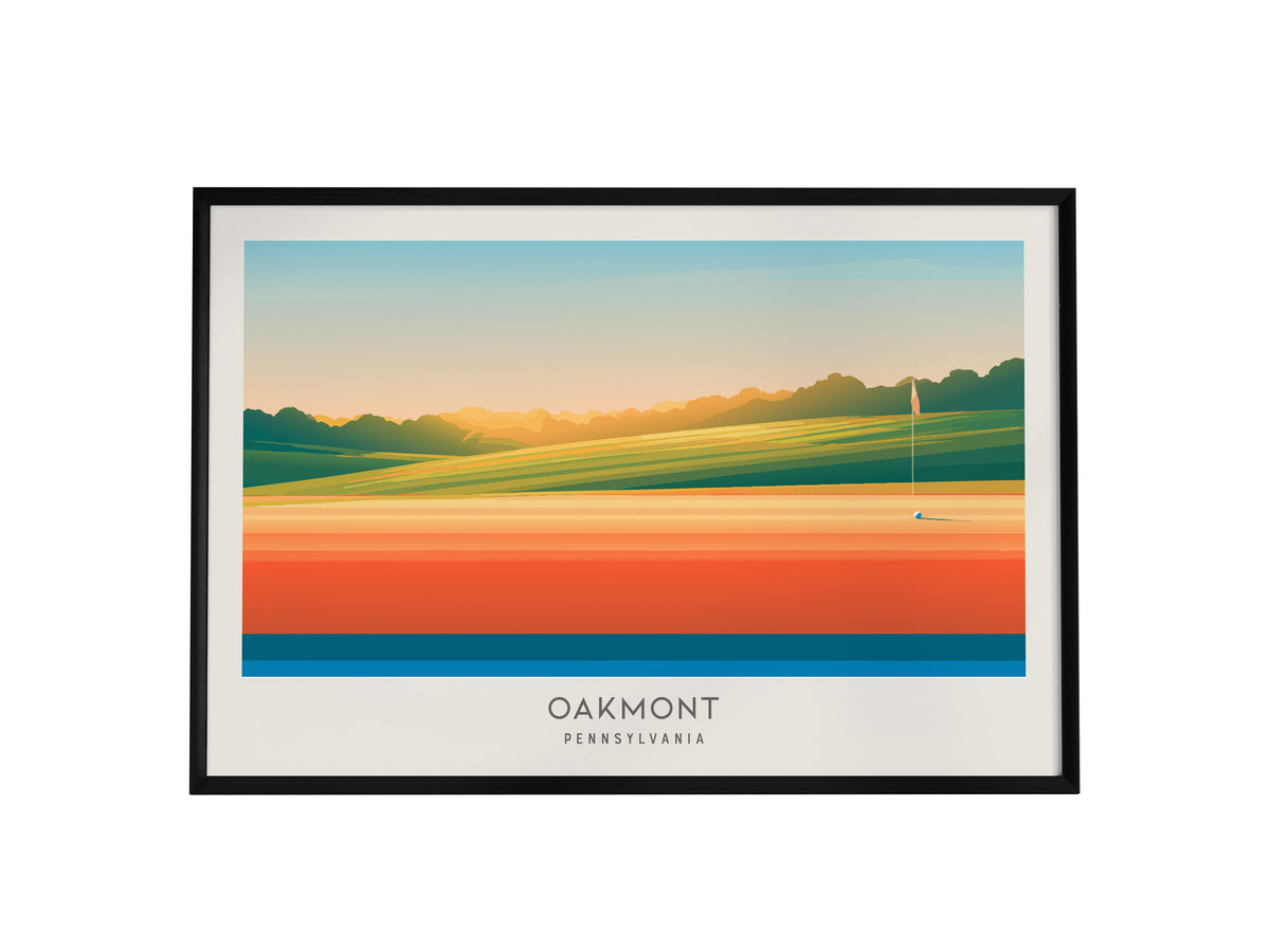 Oakmont Landscape Matte Border Poster | Pennsylvania Travel Wall Art — framed wall art, 24x36 in