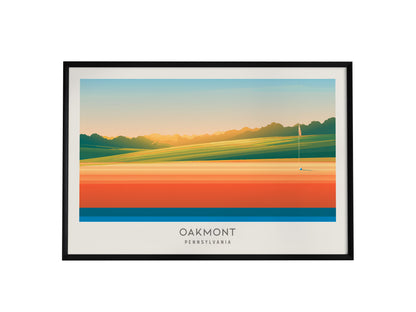 Oakmont Landscape Matte Border Poster | Pennsylvania Travel Wall Art — framed wall art, 24x36 in