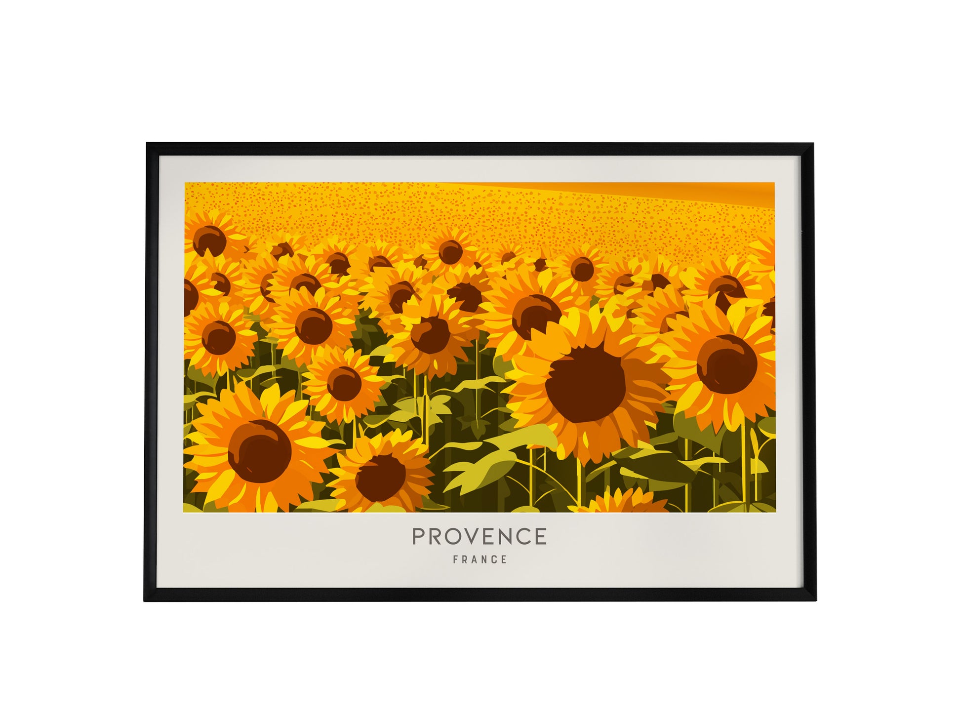 Provence Landscape Matte Border Poster | France Travel Wall Art — framed wall art, 24x36 in