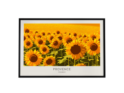 Provence Landscape Matte Border Poster | France Travel Wall Art — framed wall art, 24x36 in