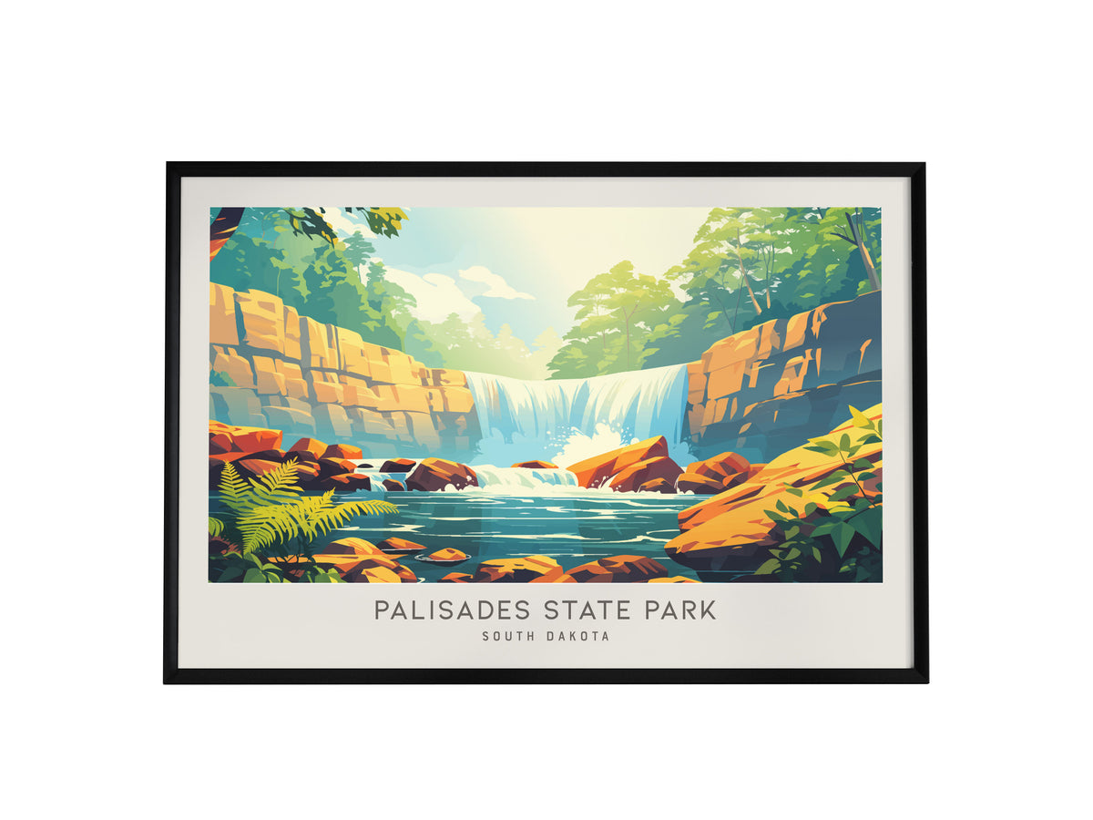 Palisades State Park Landscape Matte Border Poster | South Dakota Framed or Unframed Travel Wall Art — framed wall art, 24x36