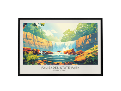 Palisades State Park Landscape Matte Border Poster | South Dakota Framed or Unframed Travel Wall Art — framed wall art, 24x36