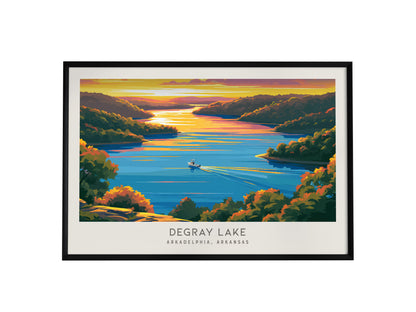 DeGray Lake Landscape Matte Border Poster | Arkadelphia, Arkansas Travel Gift — framed wall art, 24x36 in