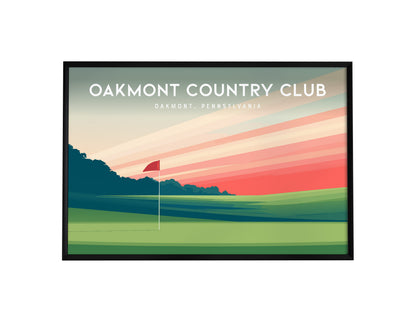 Oakmont Country Club Landscape Poster | Oakmont, Pennsylvania Country Club Decor Wall Art — framed wall art, 24x36 in