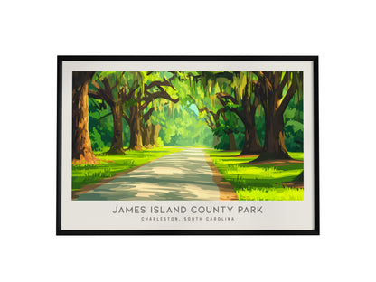 James Island County Park Landscape Matte Border Poster | Charleston, South Carolina Travel Wall Art — framed wall art, 24x36