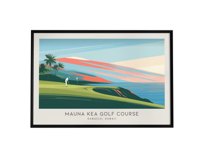Mauna Kea Golf Course Landscape Matte Border Poster | Kamuela, Hawaii Golf Wall Art & Framed or Unframed Links Poster — frame