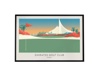 Emirates Golf Club Landscape Matte Border Poster | Dubai Golf Wall Art & Framed or Unframed — framed wall art, 24x36 in