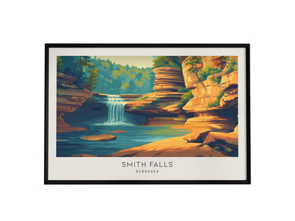 Smith Falls Landscape Matte Border Poster | Nebraska Framed or Unframed Travel Gift — framed wall art, 24x36 in