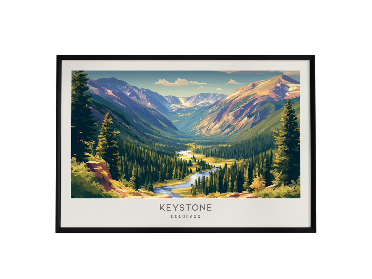 Keystone Landscape Matte Border Poster | Travel Wall Art — framed wall art, 24x36 in