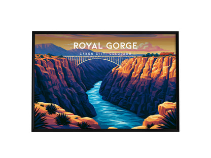 Royal Gorge Landscape, Canon City, Colorado Poster | Scenic Gorge Adventure Framed or Unframed Wall Art — framed wall art, 24